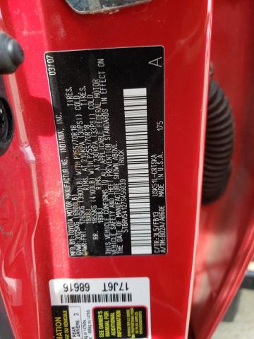 5TBRV54127S456039 - 2007 TOYOTA TUNDRA DOUBLE CAB SR5 RED photo 12