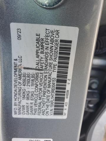 19XFL1H73RE004153 - 2024 HONDA CIVIC EXL SILVER photo 12