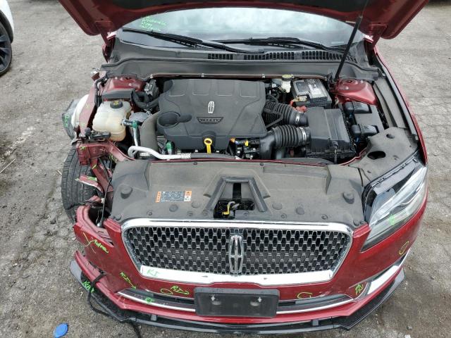 3LN6L5FC1HR657302 - 2017 LINCOLN MKZ RESERVE MAROON photo 11