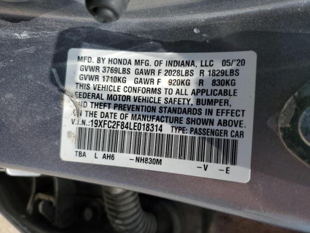 19XFC2F84LE018314 - 2020 HONDA CIVIC SPORT 银色 照片 12