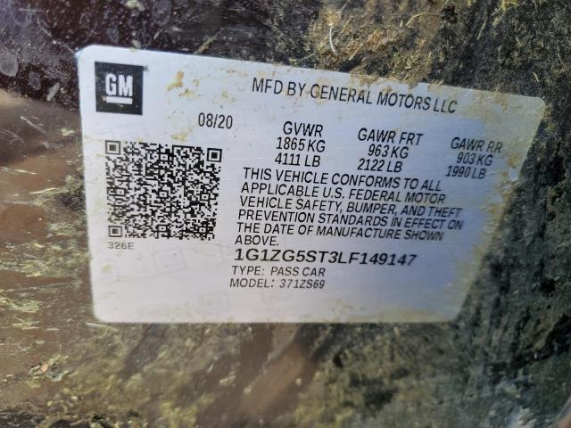 1G1ZG5ST3LF149147 - 2020 CHEVROLET MALIBU RS 勃艮第红 照片 12