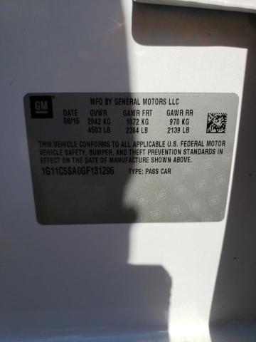 1G11C5SA0GF131296 - 2016 CHEVROLET MALIBU LIM LT 白色 照片 13