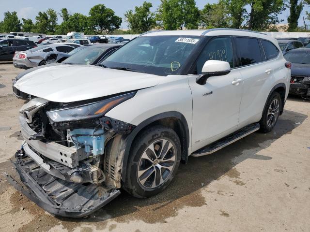 5TDGBRCH1MS520354 - 2021 TOYOTA HIGHLANDER HYBRID XLE WHITE photo 1