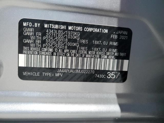 JA4APUAU3MU022270 - 2021 MITSUBISHI OUTLANDER ES SILVER photo 13