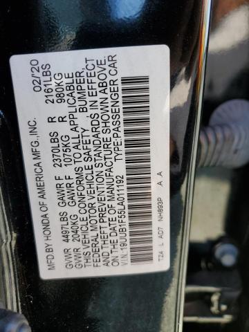 19UUB1F55LA011192 - 2020 ACURA TLX TECHNOLOGY 黑色 照片 12