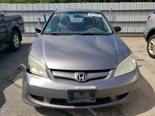 2HGES16365H562352 - 2005 HONDA CIVIC DX VP GRAY photo 5