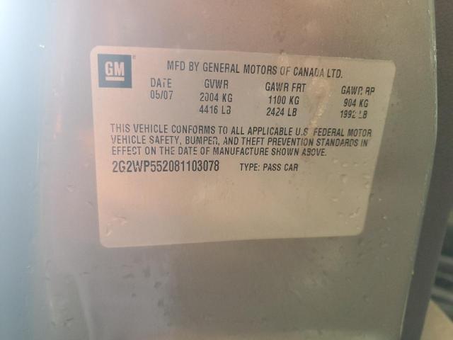 2G2WP552081103078 - 2008 PONTIAC GRAND PRIX 灰色 照片 13