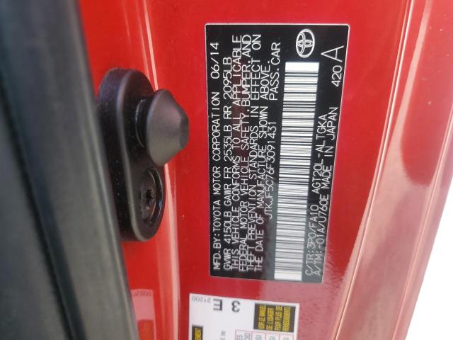 JTKJF5C76F3091431 - 2015 TOYOTA SCION TC 红色 照片 12