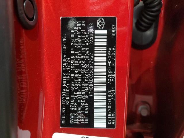 4T1DBADK5SU017932 - 2025 TOYOTA CAMRY XSE Kırmızı fotoğraf 12