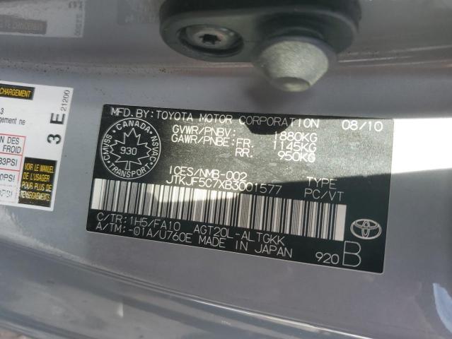 JTKJF5C7XB3001577 - 2011 TOYOTA SCION TC 灰色 照片 13