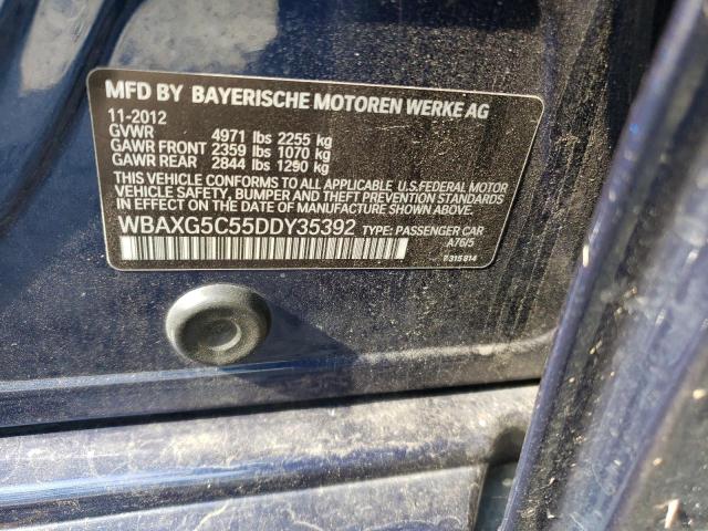 WBAXG5C55DDY35392 - 2013 BMW 528 I BLUE photo 12