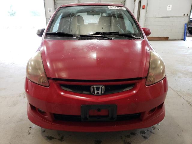 JHMGD38637S021709 - 2007 HONDA FIT S RED photo 5