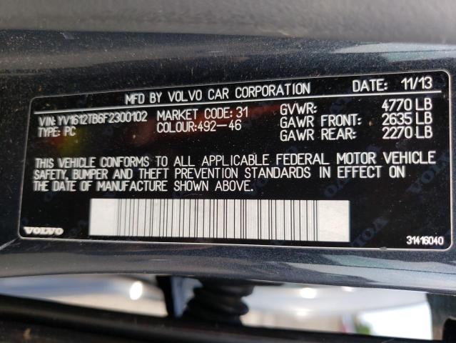 YV1612TB6F2300102 - 2015 VOLVO S60 PREMIER GRAY photo 13