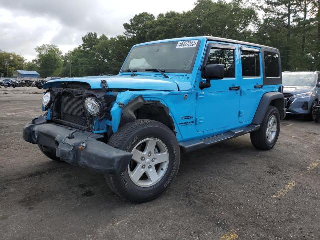 1C4BJWDG8HL569379 - 2017 JEEP WRANGLER U SPORT BLUE photo 1