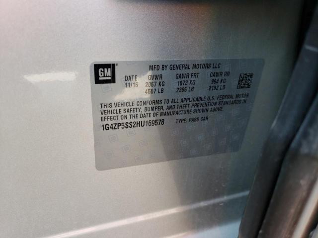 1G4ZP5SS2HU169578 - 2017 BUICK LACROSSE ESSENCE SILVER photo 12