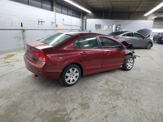 1HGFA165X7L129700 - 2007 HONDA CIVIC LX BURGUNDY photo 3