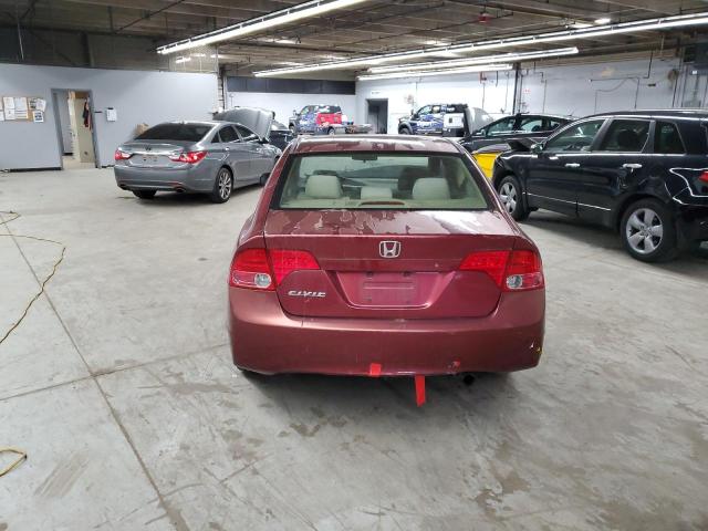 1HGFA165X7L129700 - 2007 HONDA CIVIC LX BURGUNDY photo 6