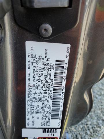 5TEUU4ENXAZ672375 - 2010 TOYOTA TACOMA ACCESS CAB ნაცრისფერი ფოტო 12