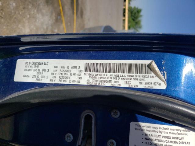 1D3HB13T89S730532 - 2009 DODGE RAM 1500 L BLUE photo 13