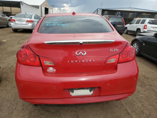 JN1CV6AR6DM352421 - 2013 INFINITI G37 RED photo 6