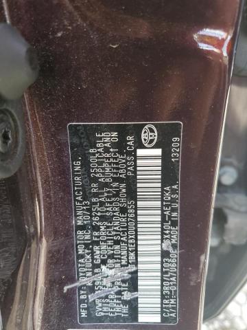 4T1BK1EBXDU076855 - 2013 TOYOTA AVALON BASE BURGUNDY photo 12
