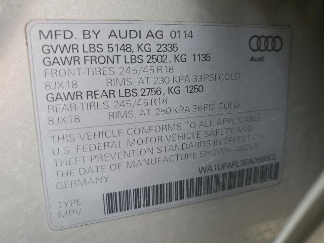 WA1UFAFL3EA098802 - 2014 AUDI A4 ALLROAD PREMIUM PLUS SILVER photo 13