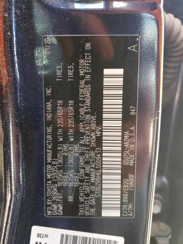 5TDGZRBH6LS009413 - 2020 TOYOTA HIGHLANDER XLE BLUE photo 13