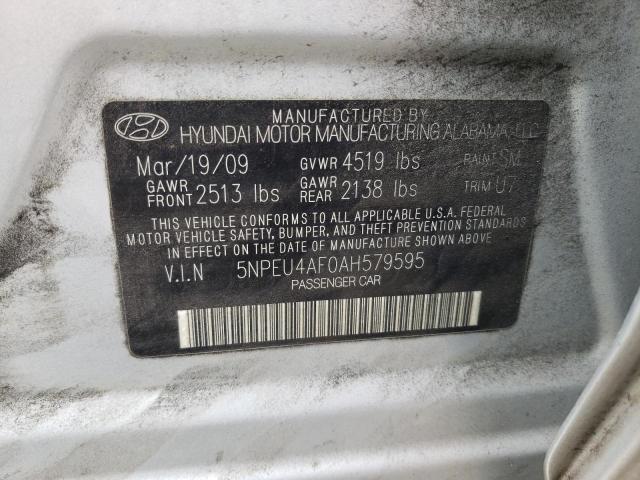 5NPEU4AF0AH579595 - 2010 HYUNDAI SONATA SE SILVER photo 12