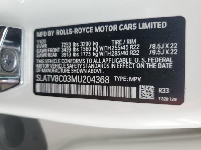 SLATV8C03MU204368 - 2021 ROLLS-ROYCE CULLINAN BLACK BADGE WHITE photo 12