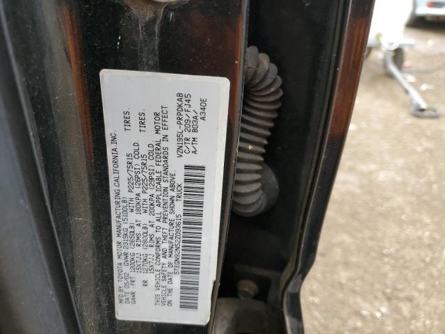 5TEGN92N52Z093615 - 2002 TOYOTA TACOMA DOUBLE CAB PRERUNNER BLACK photo 12