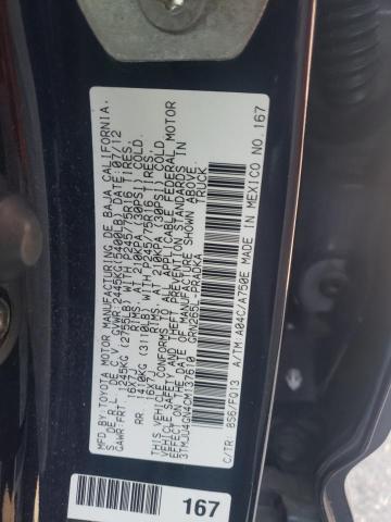 3TMJU4GN4CM137610 - 2012 TOYOTA TACOMA DOUBLE CAB PRERUNNER BLUE photo 12