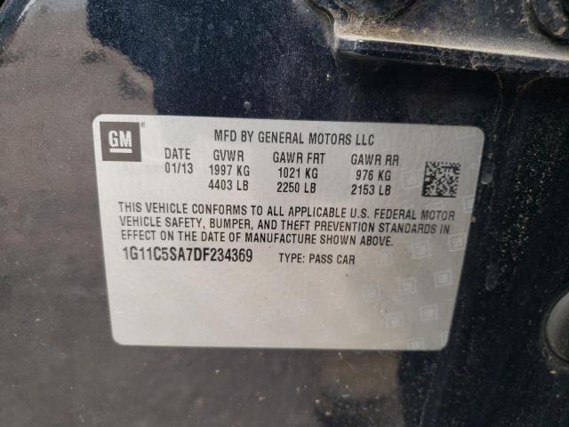 1G11C5SA7DF234369 - 2013 CHEVROLET MALIBU 1LT 黑色 照片 12