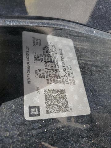 1G1ZG5ST4KF213663 - 2019 CHEVROLET MALIBU RS შავი ფოტო 13