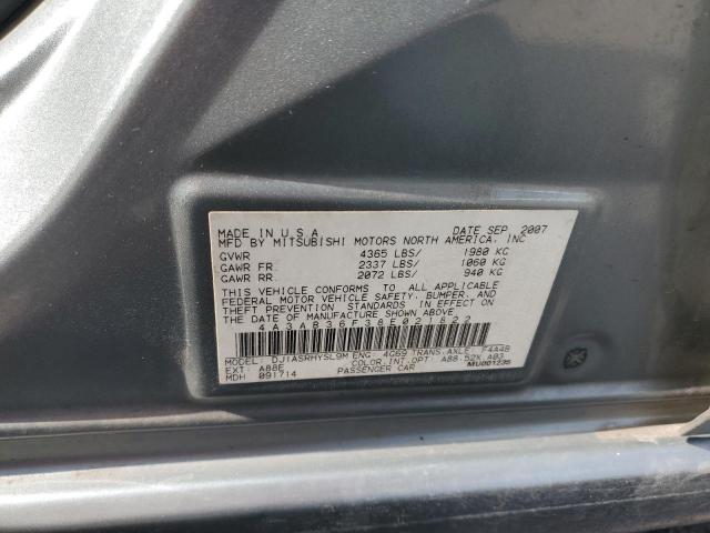 4A3AB36F38E021822 - 2008 MITSUBISHI GALANT ES BLUE photo 10