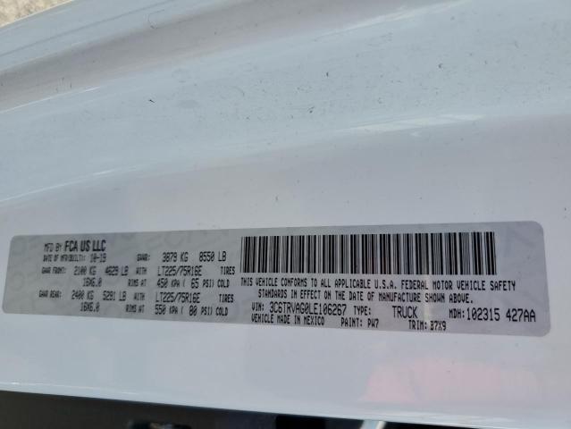 3C6TRVAG0LE106267 - 2020 RAM PROMASTER 1500 STANDARD WHITE photo 14