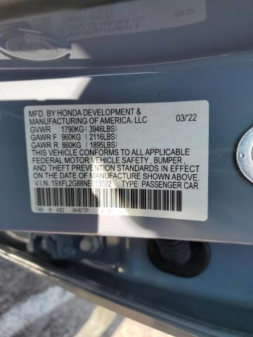 19XFL2G88NE013022 - 2022 HONDA CIVIC SPORT 灰色 照片 12