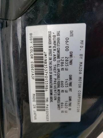 JM1NB3537Y0155984 - 2000 MAZDA MX-5 MIATA BASE BLACK photo 13