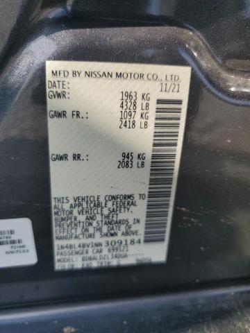 1N4BL4BV1NN309184 - 2022 NISSAN ALTIMA S GRAY photo 12