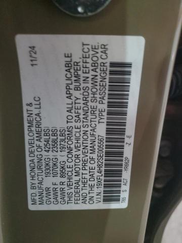 19XFL4H82SE005567 - 2025 HONDA CIVIC SPORT 金色 照片 12