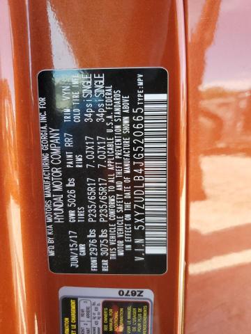 5XYZUDLB4JG520665 - 2018 HYUNDAI SANTA FE S ORANGE photo 13