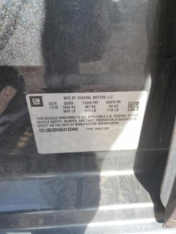 1G1JB5SH4G4133449 - 2016 CHEVROLET SONIC LS GRAY photo 12