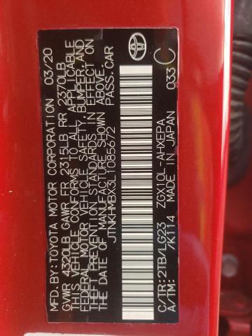 JTNKHMBX3L1085672 - 2020 TOYOTA C-HR XLE RED photo 12