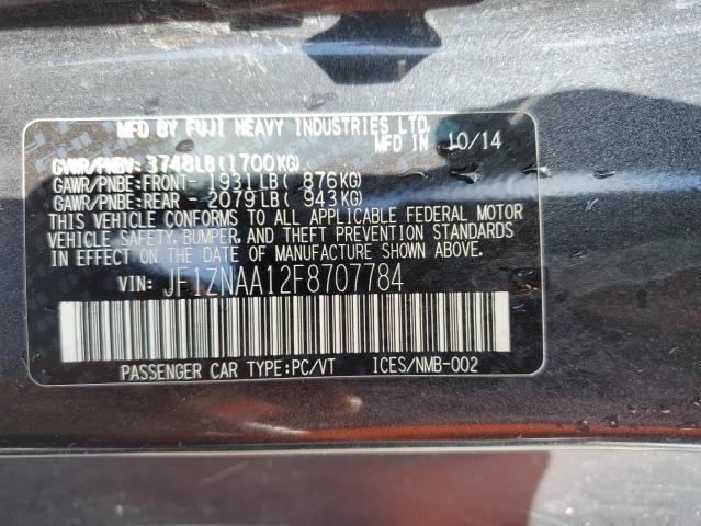 JF1ZNAA12F8707784 - 2015 TOYOTA SCION FR-S CHARCOAL photo 12