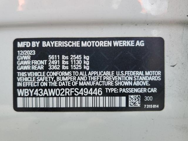 WBY43AW02RFS49446 - 2024 BMW I4 EDRIVE 35 WHITE photo 13