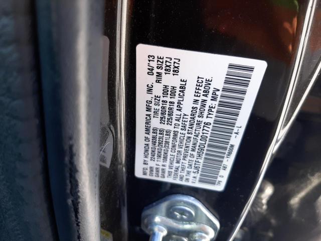 5J6TF1H59DL001776 - 2013 HONDA CROSSTOUR EXL გრაფიტი ფოტო 12