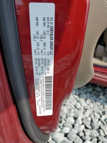 2C4RC1BG8CR208717 - 2012 CHRYSLER TOWN & COU TOURING Bordo foto 13