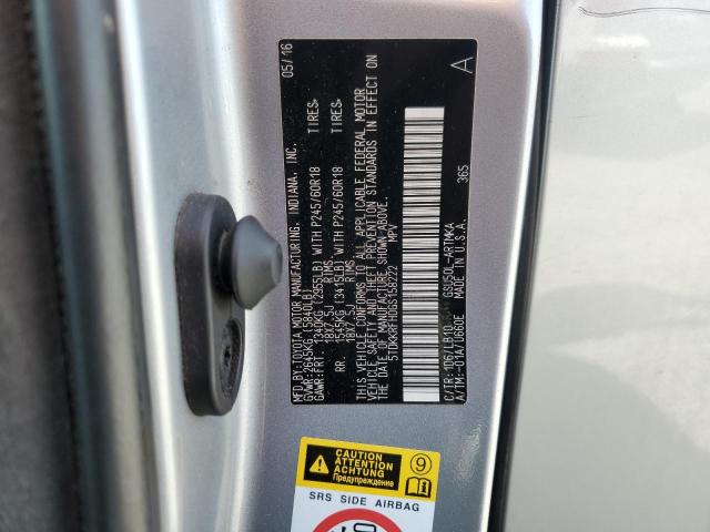 5TDKKRFH0GS158222 - 2016 TOYOTA HIGHLANDER XLE SILVER photo 13