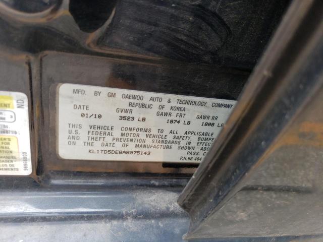 KL1TD5DE8AB075143 - 2010 CHEVROLET AVEO LS გრაფიტი ფოტო 13