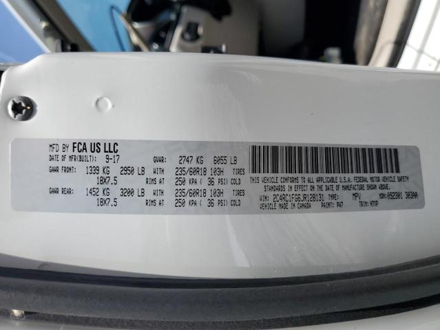 2C4RC1FG6JR128131 - 2018 CHRYSLER PACIFICA TOURING PLUS WHITE photo 13