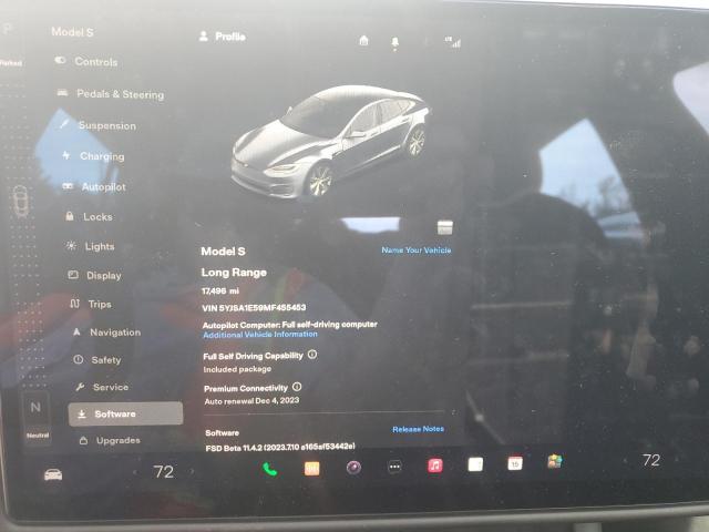 5YJSA1E59MF455453 - 2021 TESLA MODEL S Մոխրագույն լուսանկար 9